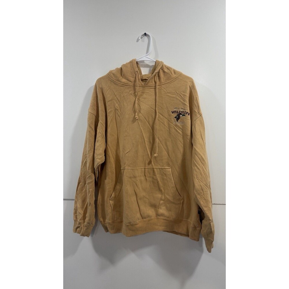 Vintage Y2K Wildlife Outdoor Life Hoodie Tan Mens Size XL